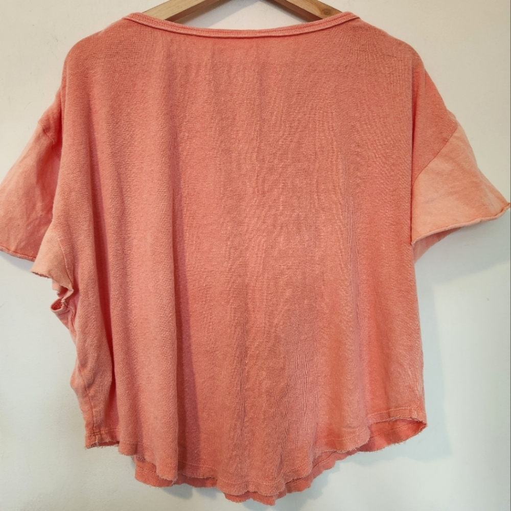 NWOT Free People Ruffle Top Peach Color - Picture 4 of 6